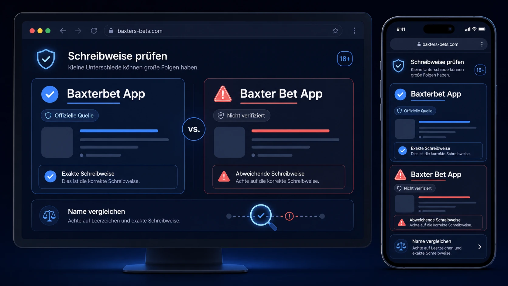 Baxter Bet App als Schreibvariante