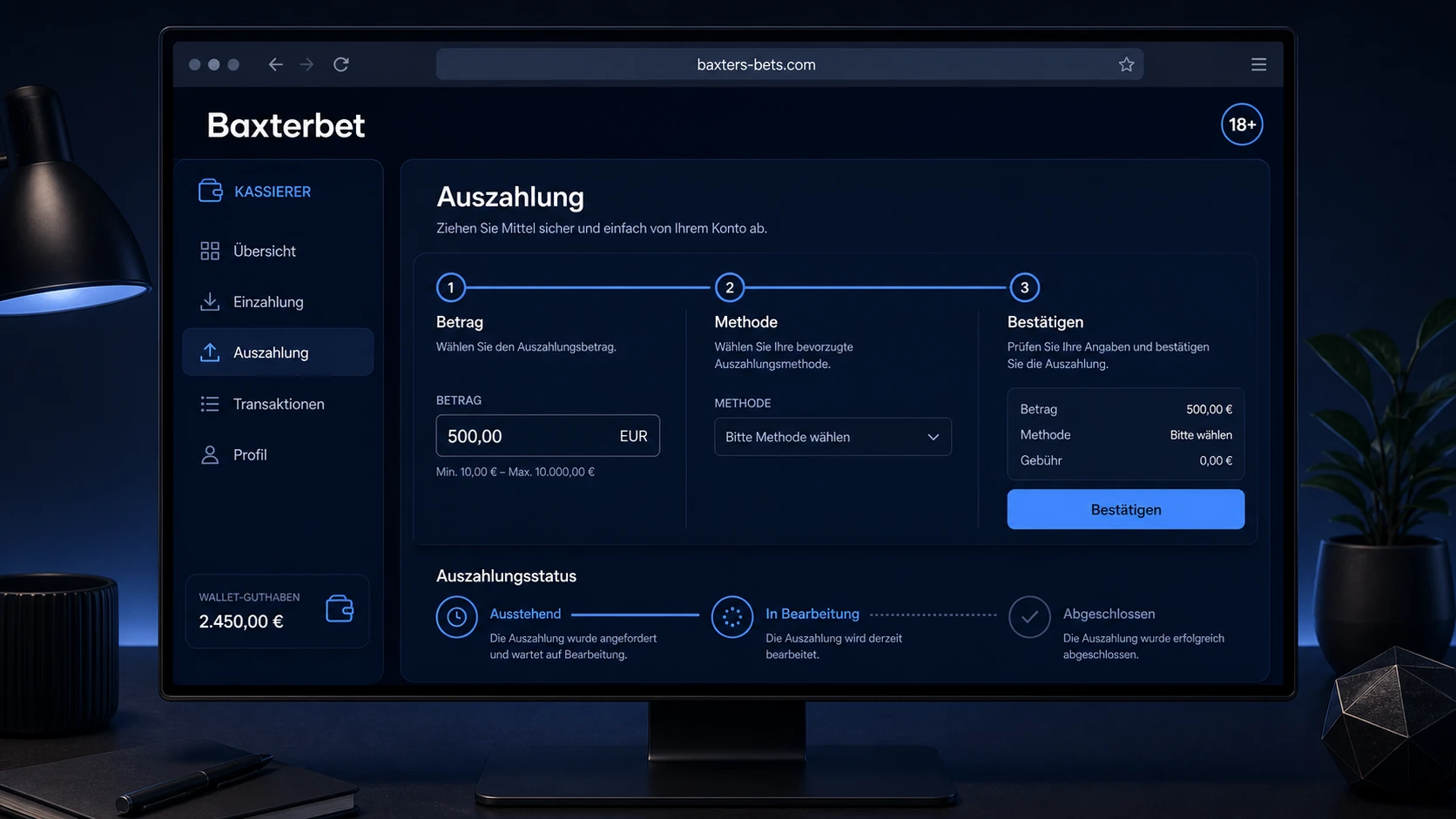 Baxterbet Auszahlung: wie ein Payout ablaufen kann