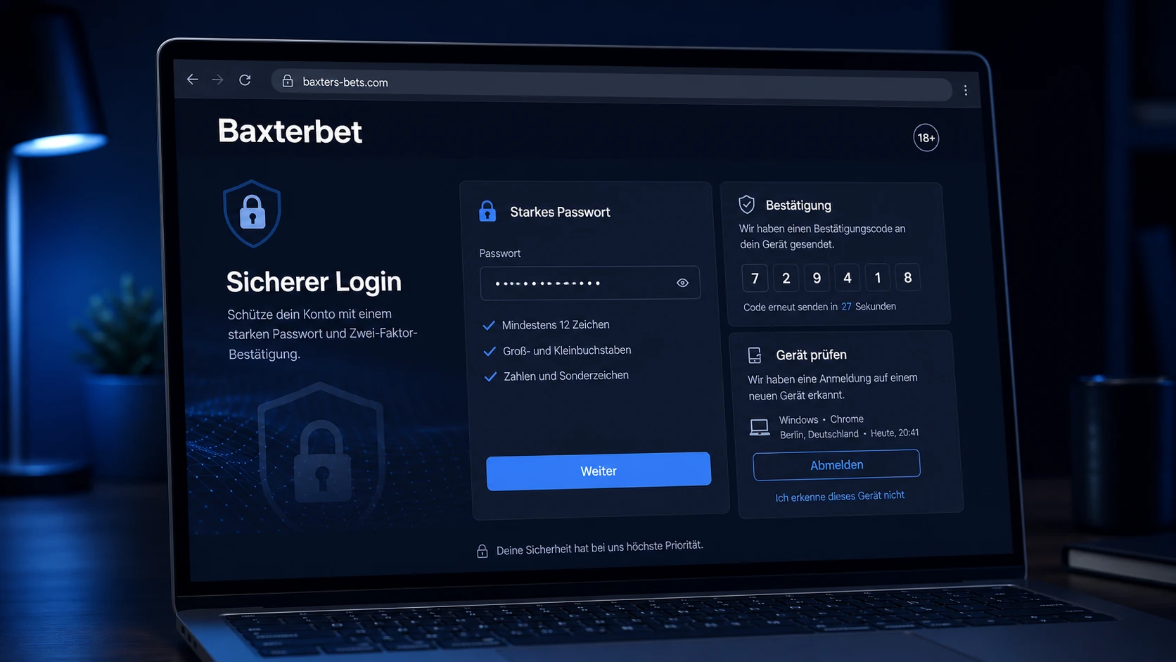 Sicherheit beim Login
