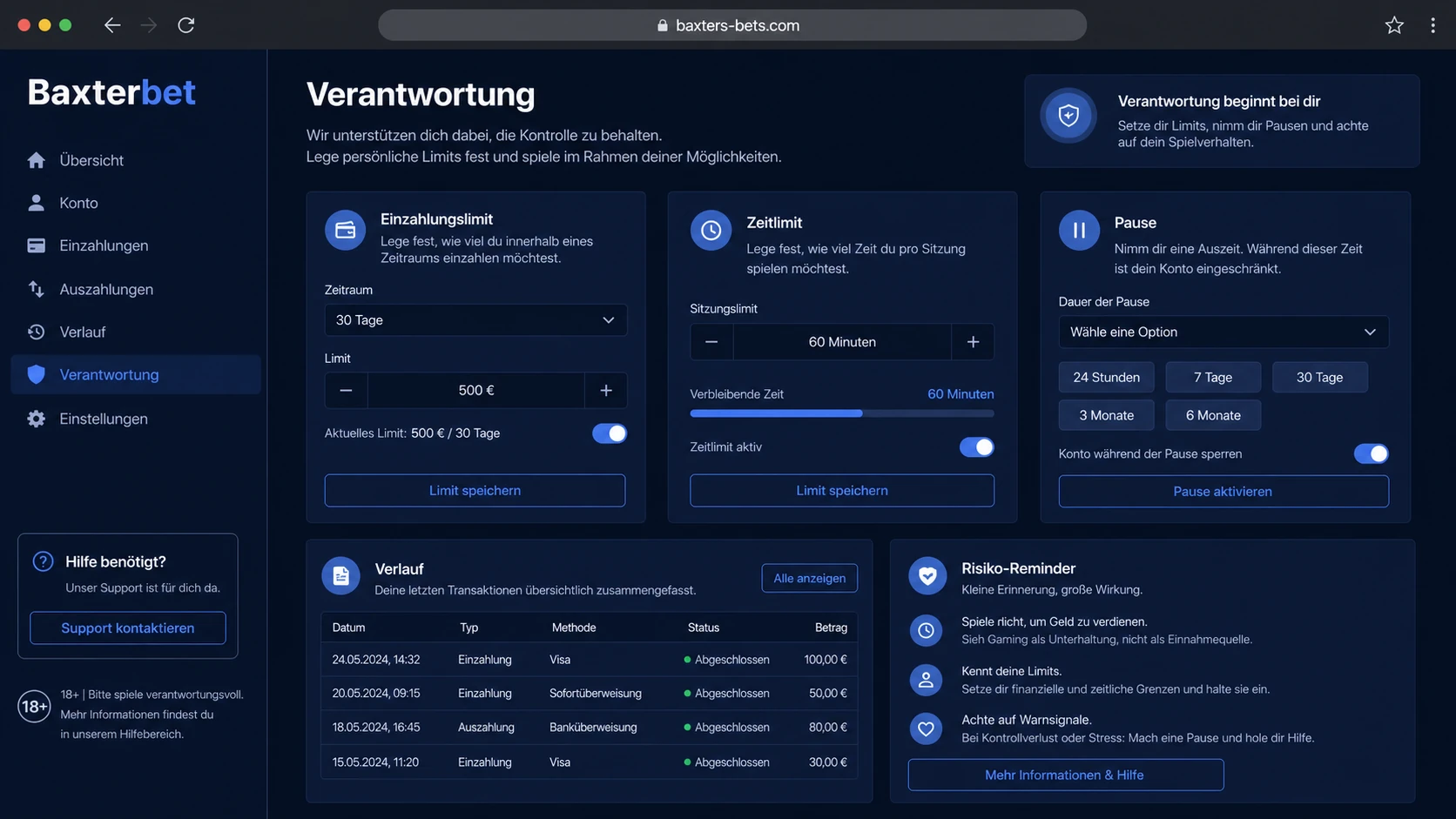 Verantwortungsvolle Account-Nutzung