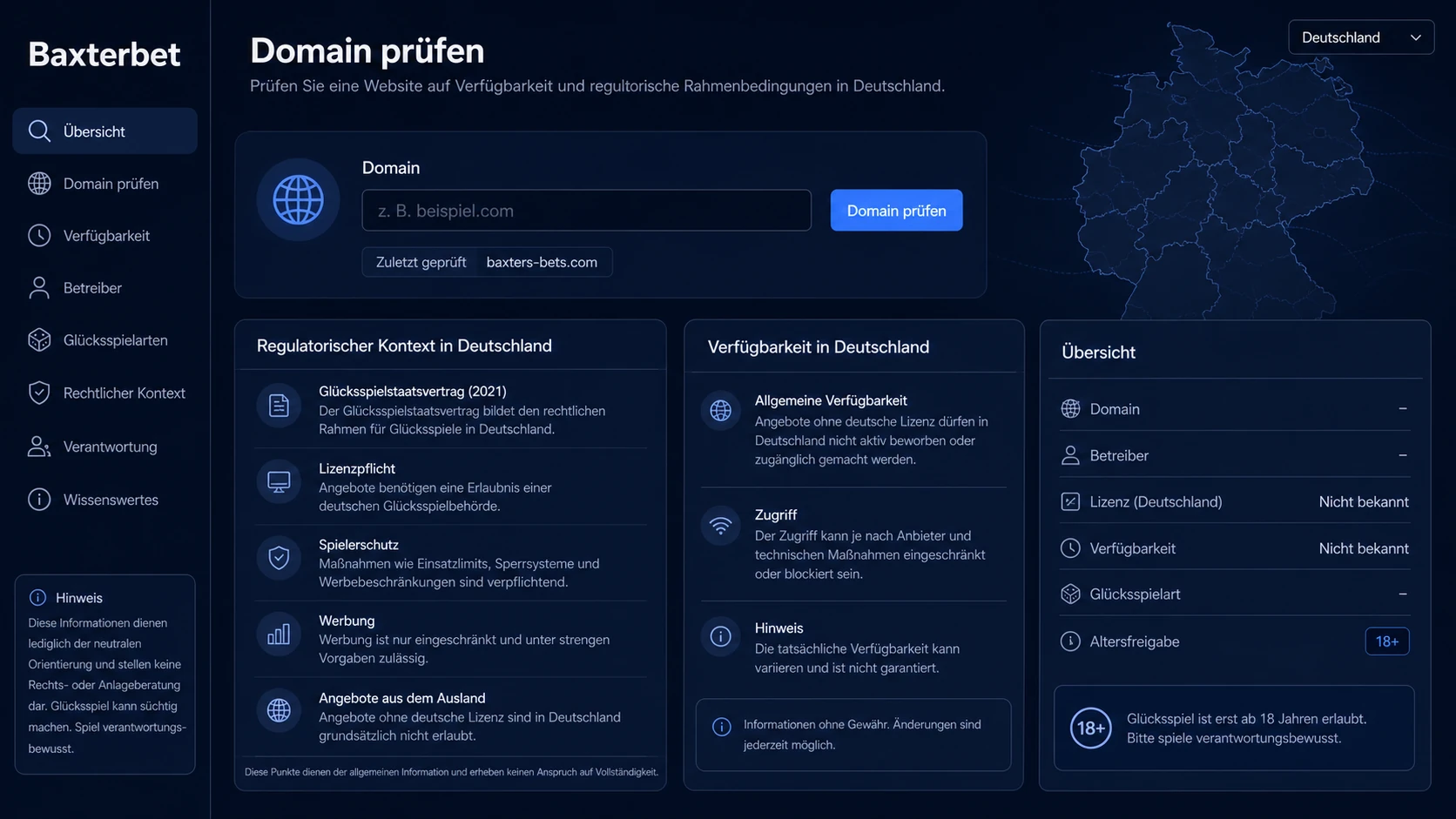 Baxterbet Deutschland und Germany-Kontext